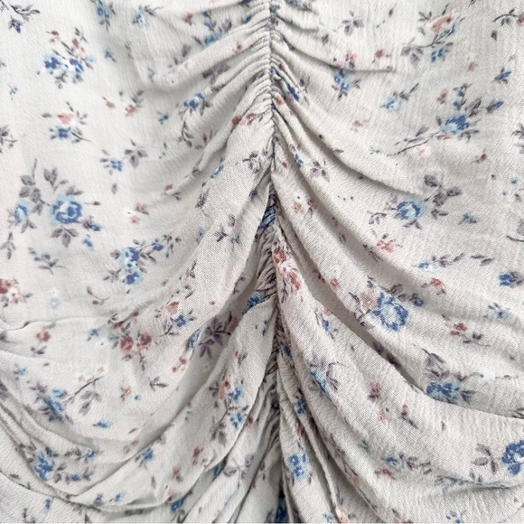 RTR Slate & Willow Women's Ruched Puff Sleeve Floral Top Size Small - Picture 7 of 8